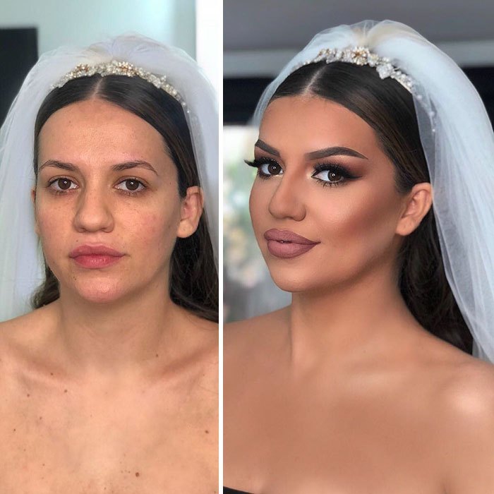 Wedding Makeup Ideas “Where is my wife?” What Do Brides Look Like Before And After Makeup
