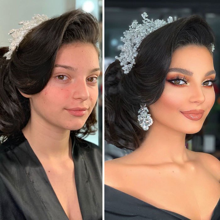 Wedding makeup ideas “Where is my wife?” What Do Brides Look Like Before And After Makeup