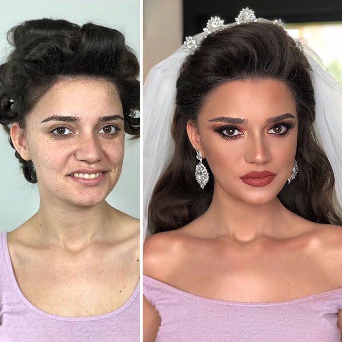 Photo of the bride without meykapu “Where is my wife?” What Do Brides Look Like Before And After Makeup