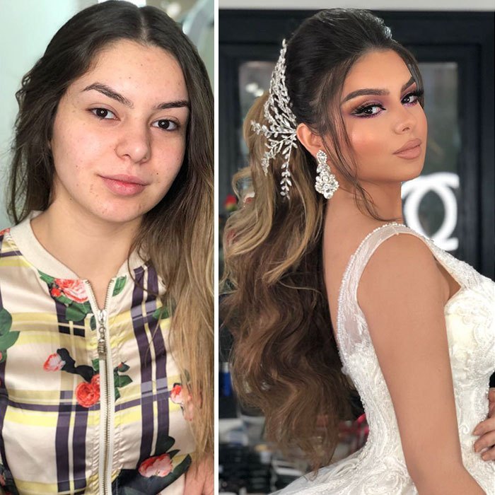 Bride thrash photo “Where is my wife?” What Do Brides Look Like Before And After Makeup