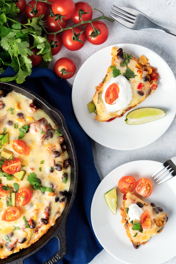 Your next Taco Tuesday recipe is here! Warm, bubbly Mexican Skillet packs in veggies and beans for a complete, vegetarian, one-pan meal. If you choose gluten-free enchilada sauce, you'll also make this meal naturally gluten free. Easy Bubbly Mexican Skillet Enchiladas Recipe For You and Your Kids!