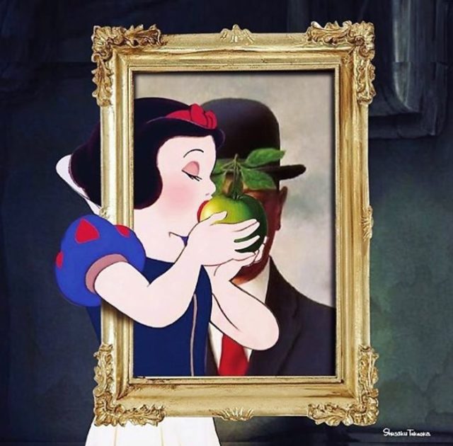 For adults: the artist is funny and even “piquantly” photo-shopping Disney cartoon characters 90