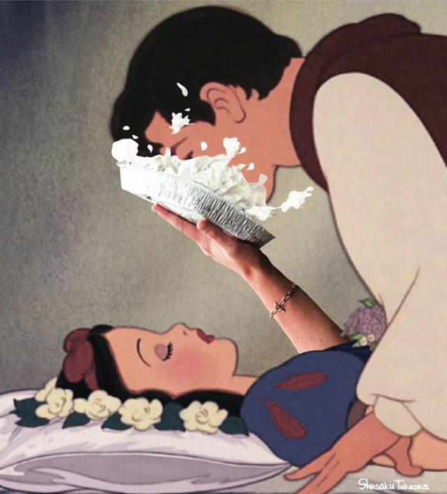 For adults: the artist is funny and even “piquantly” photo-shopping Disney cartoon characters 99