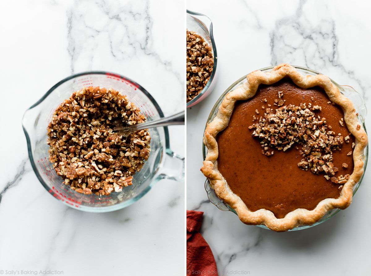 Sweet/Salty Pecan Praline Pumpkin Pie Recipe| Sally’s Baking Addiction