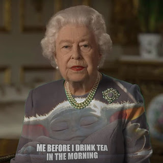 Queen wears green dress and unleashes Photoshop battle. Best Queen meme!