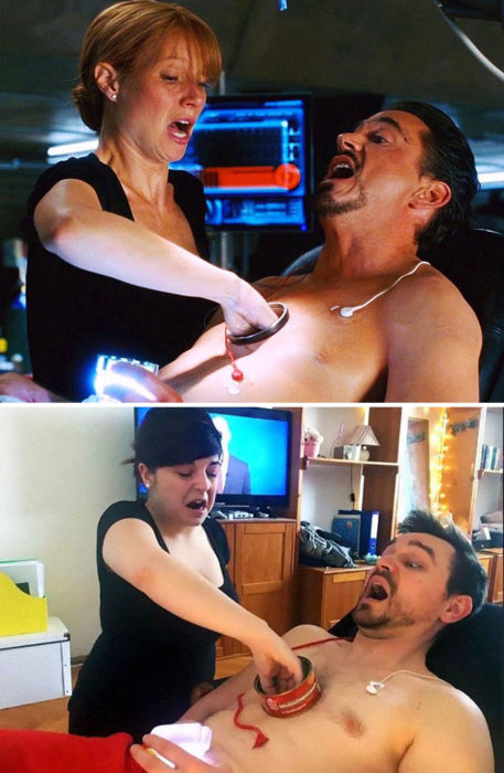 Fascinating Couple recreates scenes from films during quarantine. Real Fun!