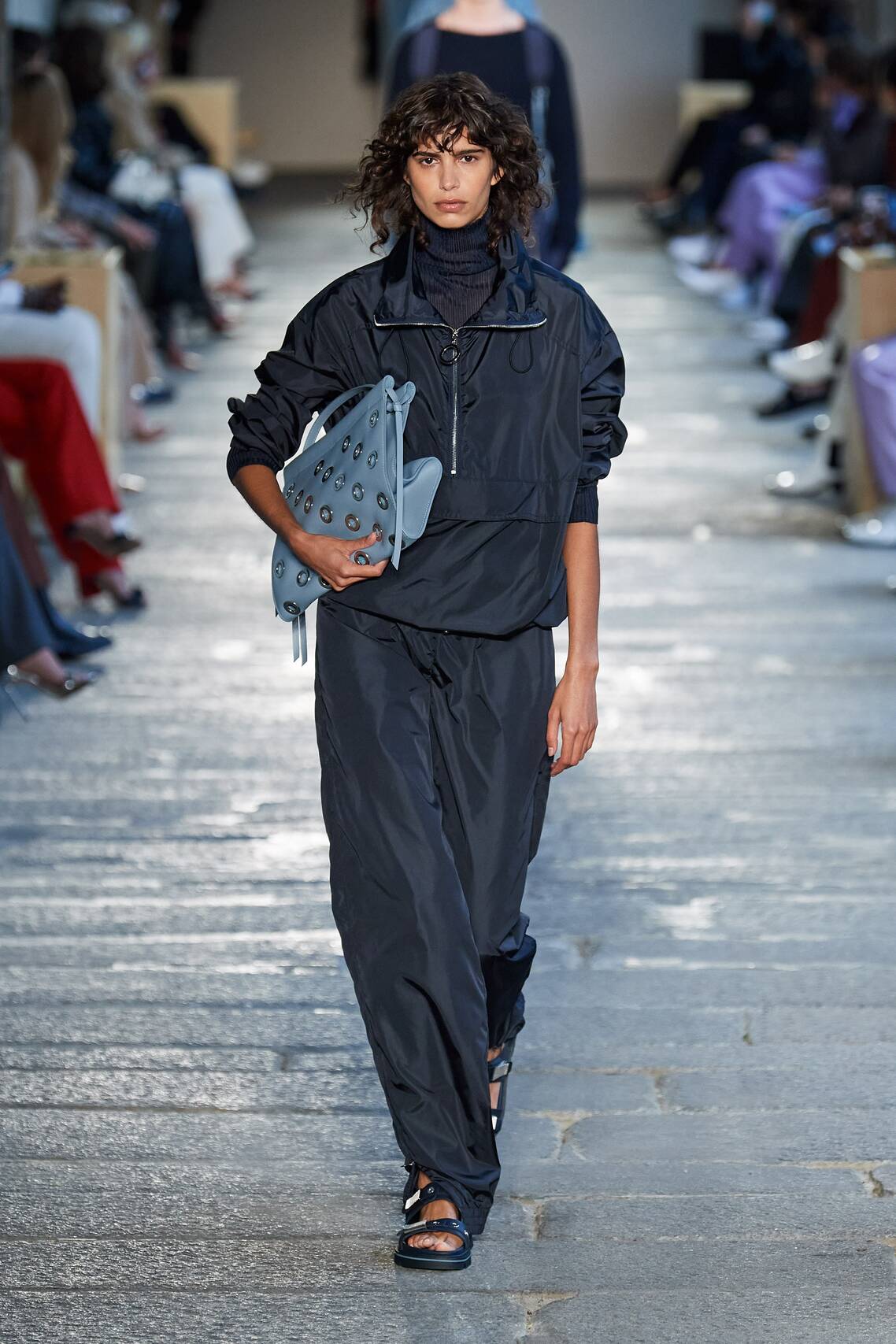 Gorgeous Floral print, eyelets and Irina Shayk among models at the Boss Spring 2021 show.