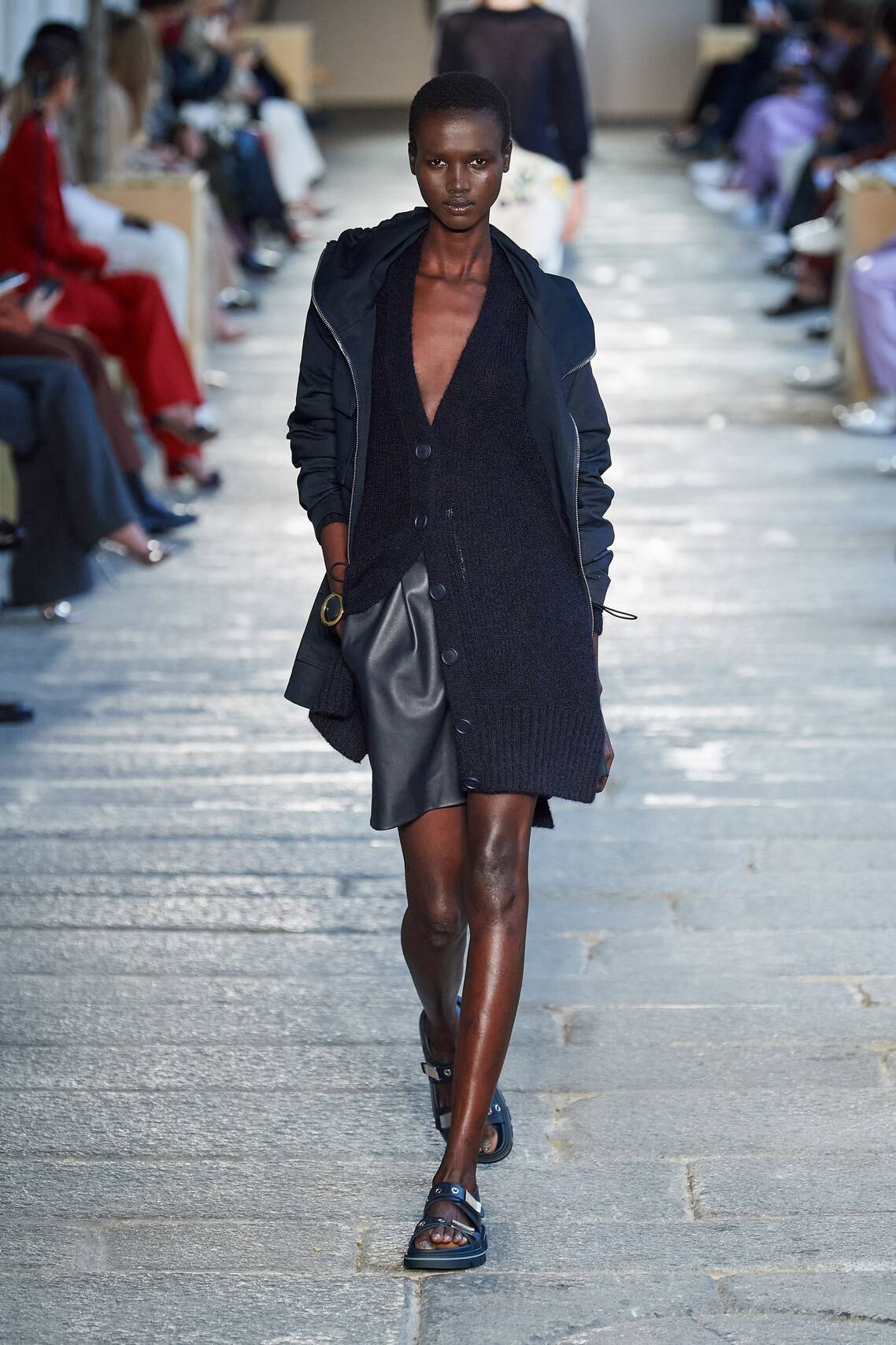 Gorgeous Floral print, eyelets and Irina Shayk among models at the Boss Spring 2021 show.