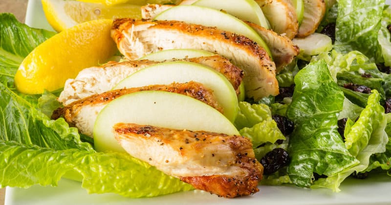 Yummy Warm Bella salad with chicken breast and apples Recipe