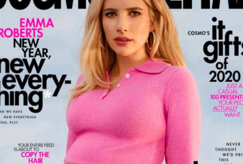 Enchant Pregnant Emma Roberts poses for Cosmopolitan cover 59